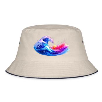 waves - Bucket Hat - Natur/Navy - Vorne