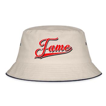 fame fameous berühmt beliebt gewinner bekannt - Bucket Hat - Natur/Navy - Vorne