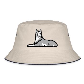 Loup solitaire tchétchène - Bob - blanc cassé/bleu marine - Devant