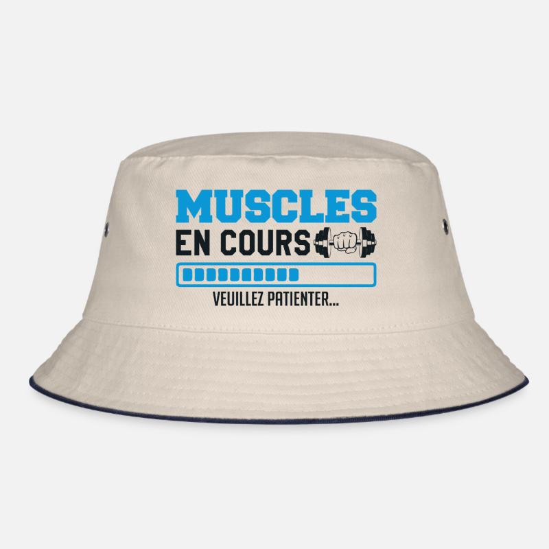 Muscles in progress... bodybuilding funny humor Bucket Hat