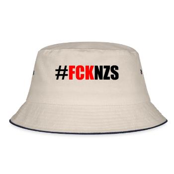 Fck nzs - Bucket Hat - Natur/Navy - Vorne