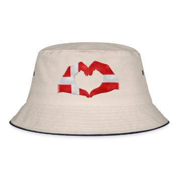 Hand Heart Denmark Flag 010 AllroundDesigns - Bucket Hat - ecru/navy - Front