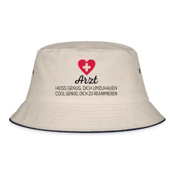 Arzt - Bucket Hat - Natur/Navy - Vorne