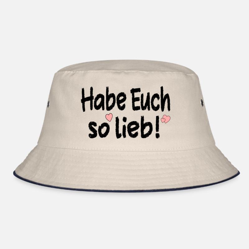 Habe Euch so lieb - Beziehung Sprüche - Bucket Hat - Natur/Navy