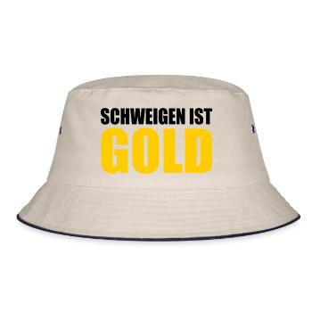 schweigen ist gold - Bucket Hat - Natur/Navy - Vorne