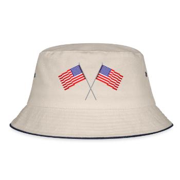 Flagge der Vereinigten Staaten - Bucket Hat - Natur/Navy - Vorne