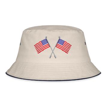 Flagge der Vereinigten Staaten - Bucket Hat - Natur/Navy - Vorne