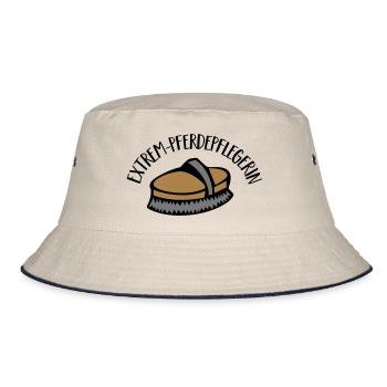 Extrem-Pferdepflegerin - Bucket Hat - Natur/Navy - Vorne