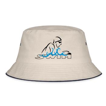 Brustschwimmen - Bucket Hat - Natur/Navy - Vorne