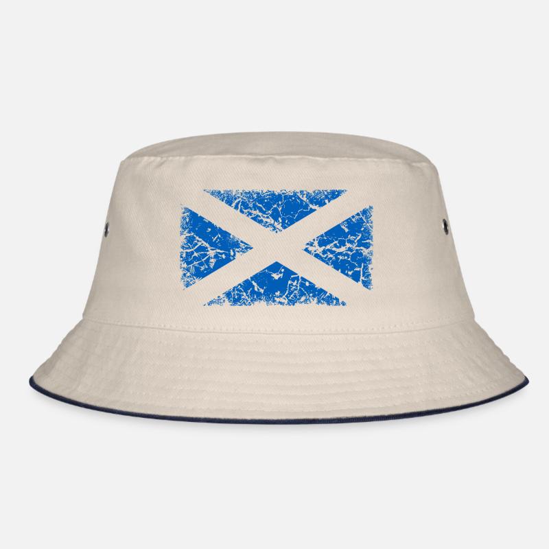 Schottland Flagge - Monocolor - Bucket Hat - Natur/Navy