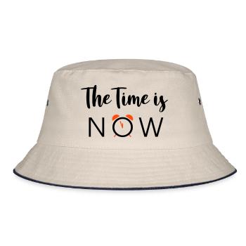 The Time is NOW - 2 Farben - Bucket Hat - Natur/Navy - Vorne