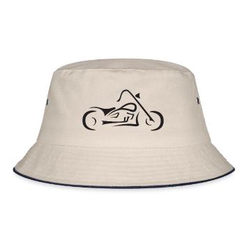 Cruiser Moto Tribal Biker Line Art - Bob - blanc cassé/bleu marine - Devant
