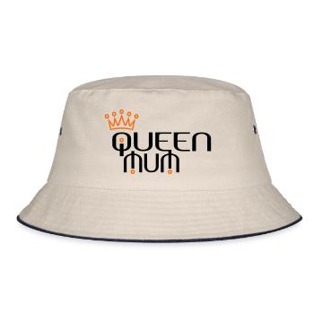 QUEEN MUM avec la couronne - Bob - blanc cassé/bleu marine - Devant