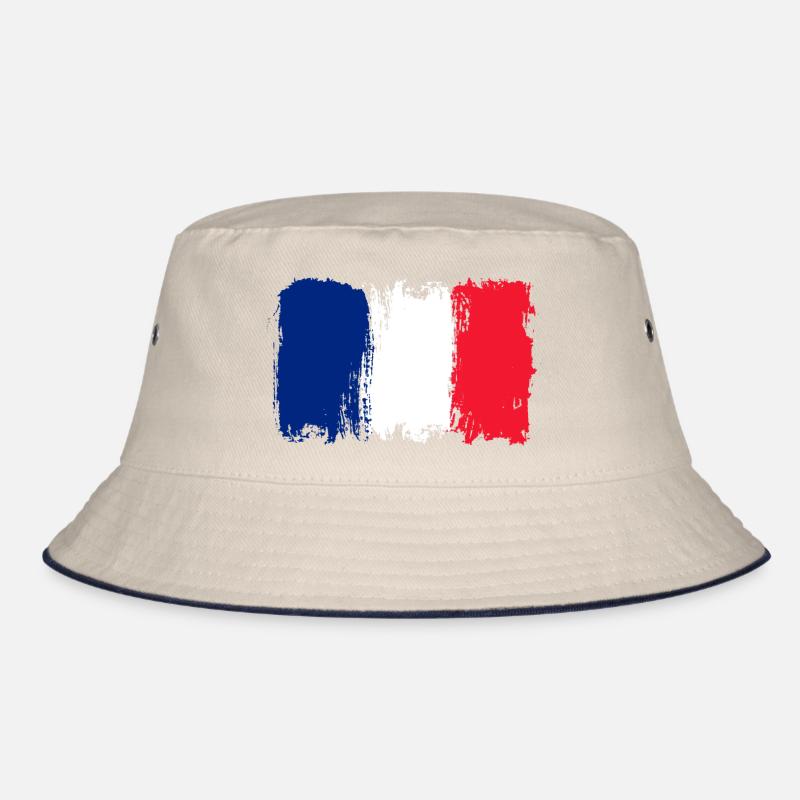 Bleu Blanc Rouge Brush Flag Bucket Hat