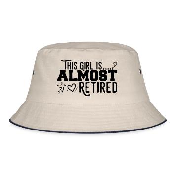 This Girl Almost Retired - Bucket Hat - ecru/navy - Front