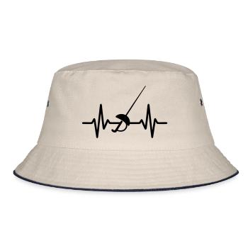 Fechten Herzschlag - Bucket Hat - Natur/Navy - Vorne