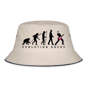 evolution_rocks_032012_b_2c - Bucket Hat - Natur/Navy - Vorne