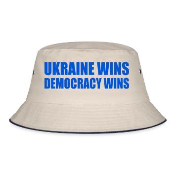 Ukraine wins democracy wins - Bob - blanc cassé/bleu marine - Devant