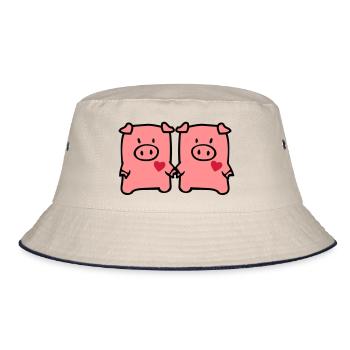 two cute pigs - Bob - blanc cassé/bleu marine - Devant