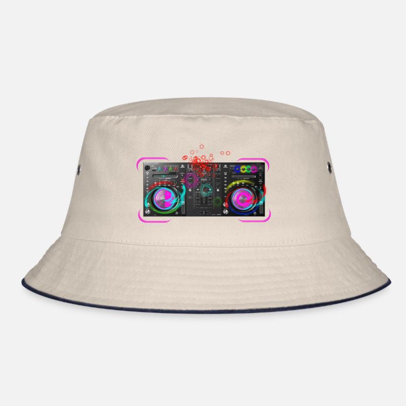DJ Mischpult - Bucket Hat - Natur/Navy
