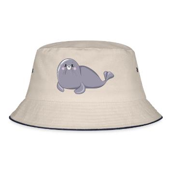 seal - Bucket Hat - ecru/navy - Front