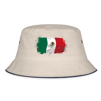Mexico Flag - Bucket Hat - Natur/Navy - Vorne