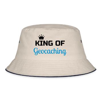 Geocaching / Geocacher / Compass / GPS - Bucket Hat - ecru/navy - Front