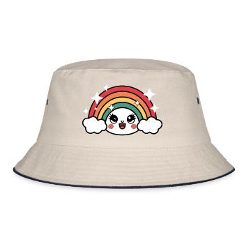 Kawaii Mignon Arc-en-ciel - Bob - blanc cassé/bleu marine - Devant