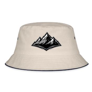 Berge Symbol Alpen - Bucket Hat - Natur/Navy - Vorne