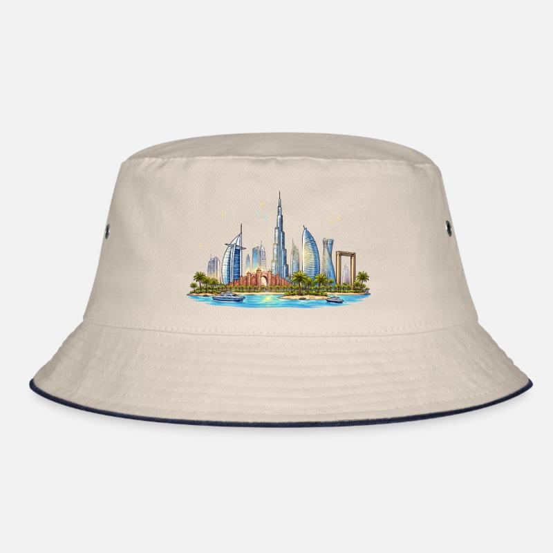 Dubai Waterfront Skyline Bucket Hat