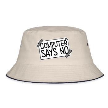 Computer Says No Lustig Programmierer Nerd Technik - Bucket Hat - Natur/Navy - Vorne