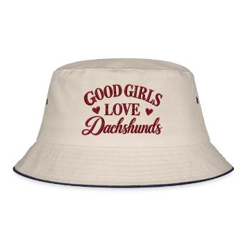 Good Girls Love Dachshunds - Bucket Hat - Natur/Navy - Vorne