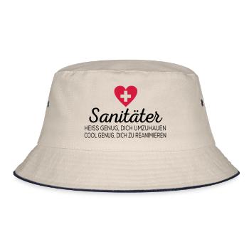 Sanitäter - Bucket Hat - Natur/Navy - Vorne