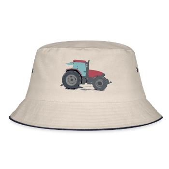 Tracteur agricole rouge - Bob - blanc cassé/bleu marine - Devant