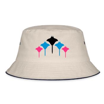 rochen mehrere - Bucket Hat - Natur/Navy - Vorne