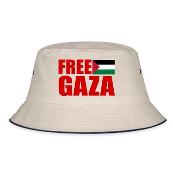 Free gaza - Bucket Hat - Natur/Navy - Vorne