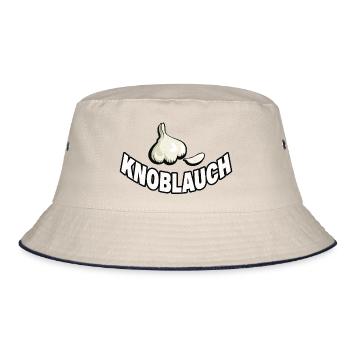 KNOBLAUCH - Bucket Hat - Natur/Navy - Vorne