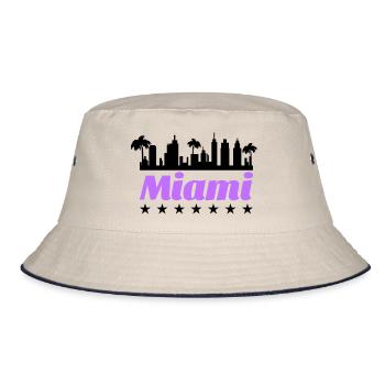 miami - Bucket Hat - Natur/Navy - Vorne
