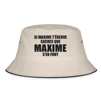 If Maxime annoys you, know that Maxime doesn't give a damn - Bucket Hat - ecru/navy - Front
