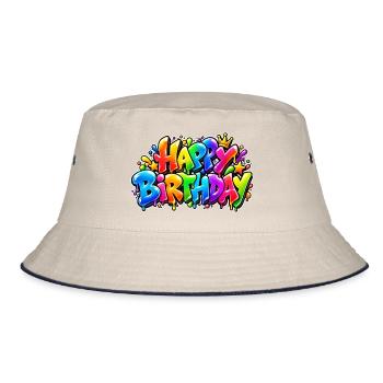 Alles Gute zum Geburtstag Rainbow Bubble: Wow-Effekt! - Bucket Hat - Natur/Navy - Vorne