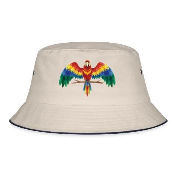 Bunter Papagei - Bucket Hat - Natur/Navy - Vorne