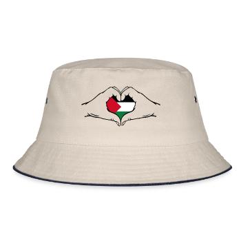 Drapeau de la Palestine Aiguilles Forme De Coeur - Bob - blanc cassé/bleu marine - Devant