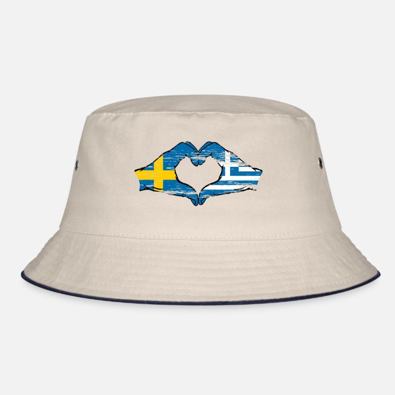 Suède Grèce Drapeau Mains Coeur Forme Utilisé Bob