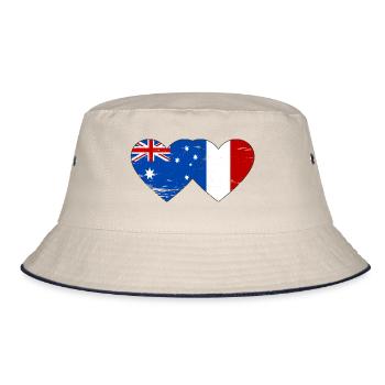 Australie France Drapeau Coeur utilisé - Bob - blanc cassé/bleu marine - Devant