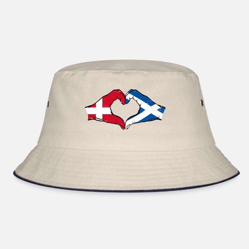 Dänemark Schottland Hände Herzform used Bucket Hat