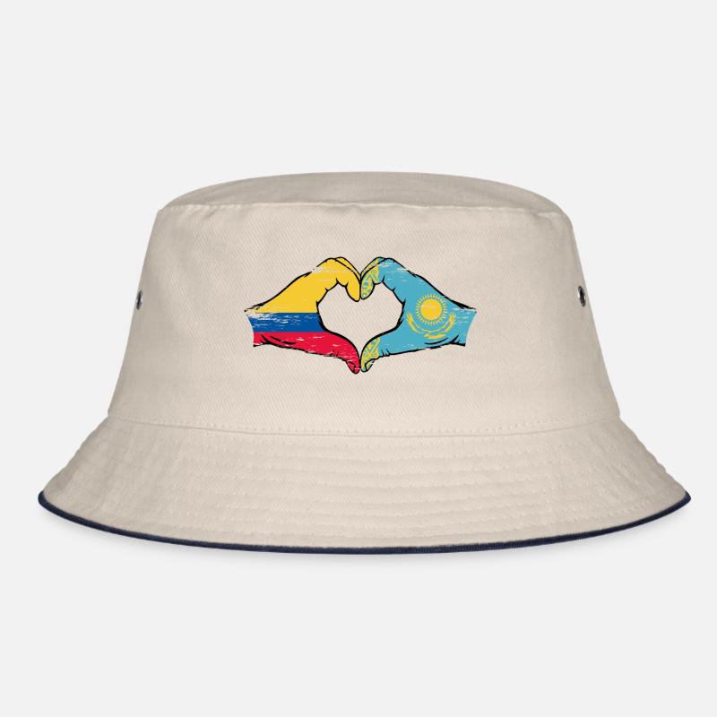 Colombie Kazakhstan drapeau mains forme de coeur utilisé Bob
