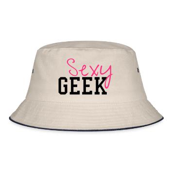 Sexy Geek - Bucket Hat - ecru/navy - Front