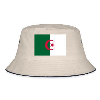 autocollant drapeau de l’Algérie Aufkleber Algérie autocollant - Bob - blanc cassé/bleu marine - Devant