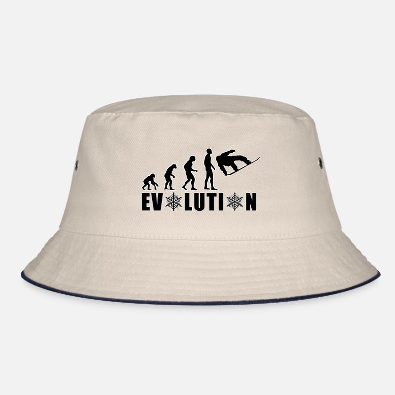EVOLUTION SNOWBOARD Schnee Winter Geschenk - Bucket Hat - Natur/Navy