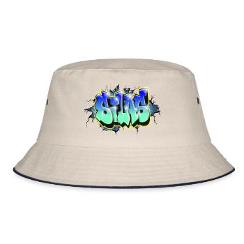Graffiti SILAS Ziegelstein Geschenk GEBURTSTAG GEBURT - Bucket Hat - Natur/Navy - Vorne